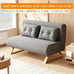Ghế Sofa Giường Đa Năng DAKITA DKS-1130 Xám. [Chất Liệu Vải Nhung - Khung Thép Chịu Tải 400kg]