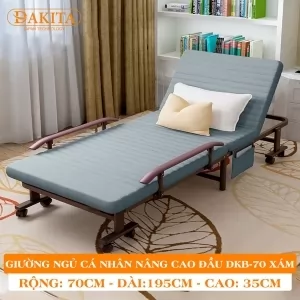 Giường Nệm Đa Năng DAKITA DKB-70 XÁM (70cm) [CAO ĐẦU TỰA LƯNG]