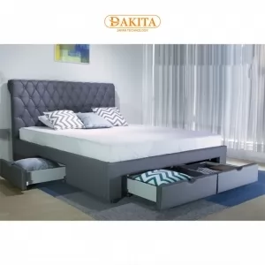 Giường Bọc Da Hộc Kéo GK04 MÀU XÁM [CAO CẤP - SANG TRỌNG]