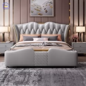 Giuờng Bọc Nệm Da DKG-GN04 MÀU ĐEN [CAO CẤP - SANG TRỌNG]