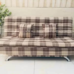 SOFA BED - GIƯỜNG ĐA NĂNG DAKITA MÀU NÂU SỌC CARO DKF-120 [RẤT MỀM VÀ ÊM]