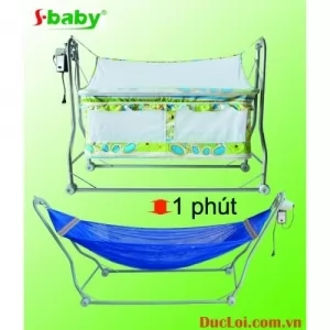 Nôi võng điện em bé 2 trong 1 Sbaby NV15