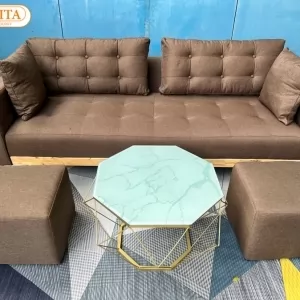 Sofa Băng Cao Cấp Xuất Khẩu DKF-3500 MÀU NÂU