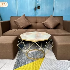 SOFA BED DAKITA CÓ TAY VỊN - MÀU NÂU [ĐẸP LỊCH SỰ]