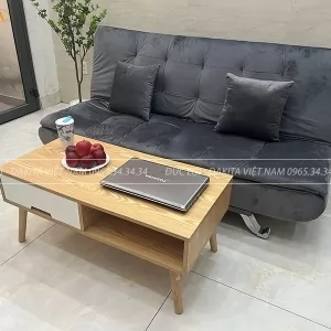 SOFA BED DKF-120 + GIƯỜNG ĐA NĂNG DAKITA NHUNG XÁM ĐEN [CAO CẤP - GIÁ TẠI KHO]