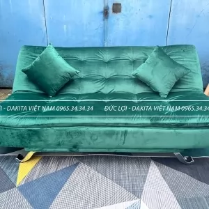 SOFA BED + GIƯỜNG ĐA NĂNG DAKITA  MÀU XANH LÁ VẢI NHUNG DKF-120 [CAO CẤP + SANG TRỌNG]