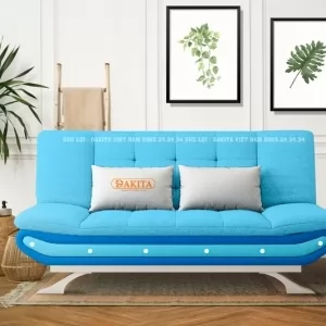 SOFA BED + GIƯỜNG ĐA NĂNG DAKITA MÀU XANH NHẠT ĐÍNH HẠT KIM CƯƠNG DKF-120 [CAO CẤP + SANG TRỌNG]