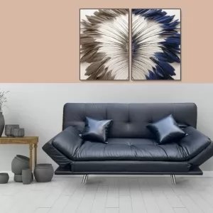 SOFA BED TAY GẬP DA CHỐNG TRẦY CAO CẤP DKF-150 MÀU ĐEN [CAO CẤP + SANG TRỌNG] 