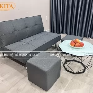SOFA BED MINI VẢI NỈ MÀU XÁM - RỘNG 1M DÀI 1M2 [HÀNG CAO CẤP- GIÁ TẠI KHO ]